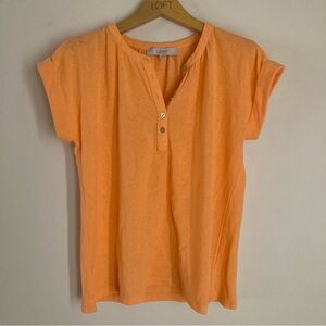 LOFT Vibrant Orange Short Sleeve Tee XS